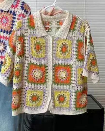 2026 Sommer Langarm Vintage National Trend Damenbekleidung Ausgehöhlte Spitze Patchwork Chiffon Hemden Damen Blusen Großhandel