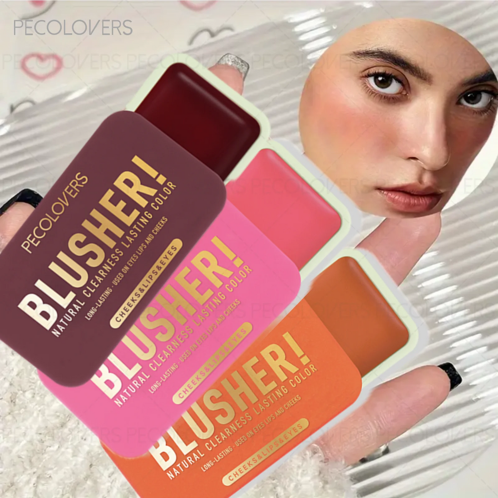 1-teiliges wasserfestes, mattes Rouge, Make-up-Look mit natürlichem Finish, Verwendung für Augen, Wangen, Lippen, Konturierung und Highlight-Rouge-Make-up