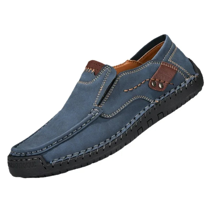 Business Casual Handgenähte Herren-Slipper in Übergrößen Frühling Herbst Neuer Stil Cross-Border Bean Bean Schuhe mit Gummisohle