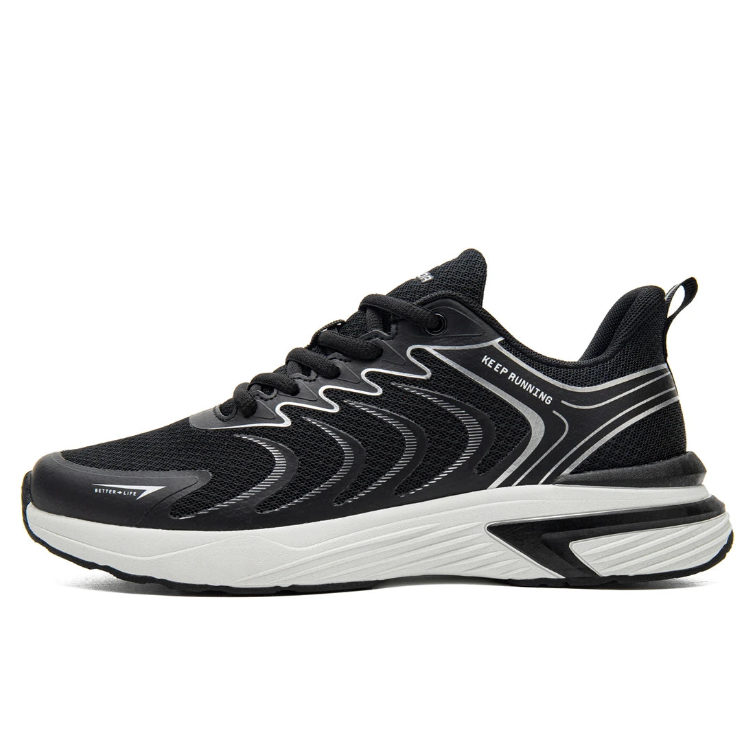 Baasploa Herren-Laufschuhe, lässig, leicht, atmungsaktiv, aus Mesh, für den Außenbereich, rutschfest, verschleißfest, Sportschuhe