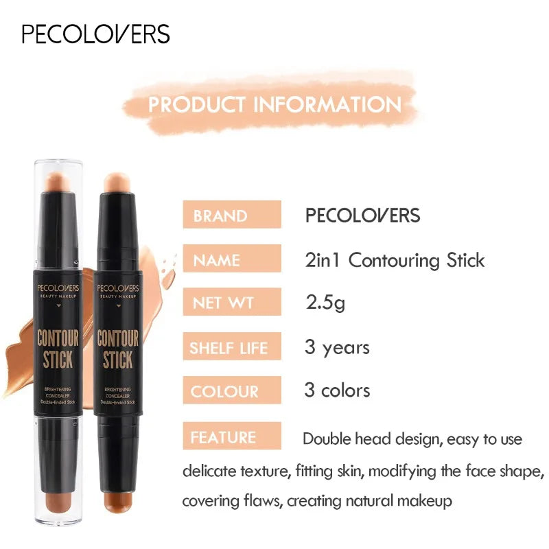 Doppelseitiger Concealer-Stick für Gesichts-Make-up, leichter Make-up-Concealer-Stick