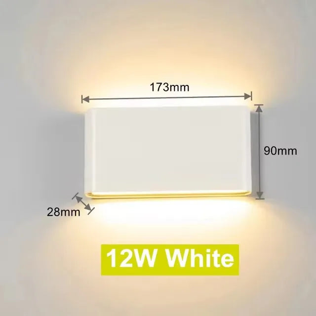 Moderne wasserdichte 12W LED-Wandleuchte für den Außenbereich, IP65, Aluminium, nach oben und unten, Wandleuchte, Garten, Veranda, Wandleuchte, Dekoration, Licht 110V, 220V