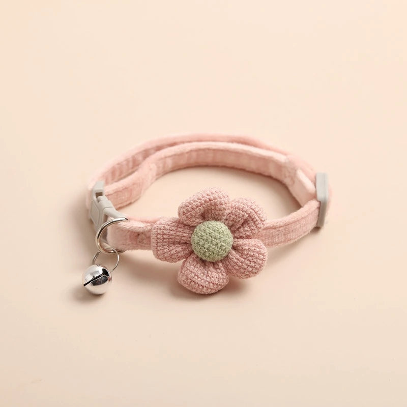 Katze Glocke Kragen bunte verstellbare Schweiß niedlichen Cartoon Haustier Halsband Sonne Blume Fliege weichen Polyester kleinen Hund Katze Halskette