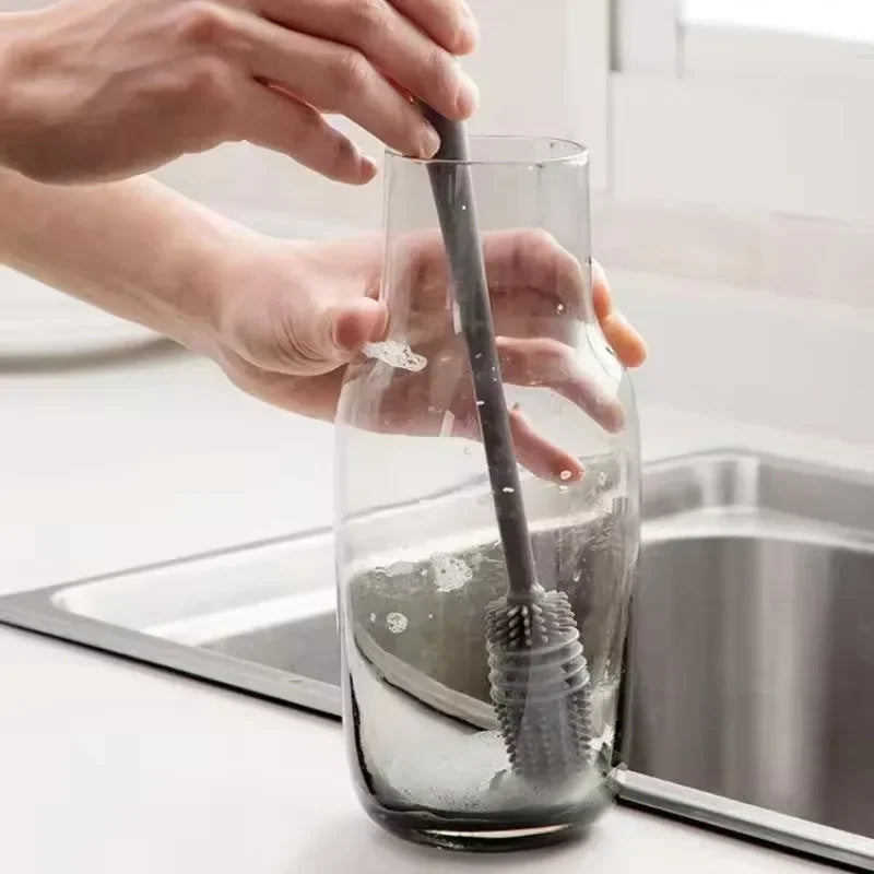Flaschenbürste, Silikon-Reinigungsbürste für Babyflaschen, lange Reinigungsbürste, Tassenbürste zum Schrubben, nützliches Reinigungsprodukt für zu Hause