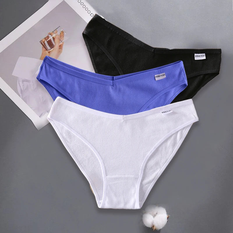 Finetoo 3 teile/satz M-XXL Frauen sexy Baumwolle Höschen Unterwäsche weibliche Unterhosen Frau Slips Baumwolle Höschen Mädchen intimates Dessous