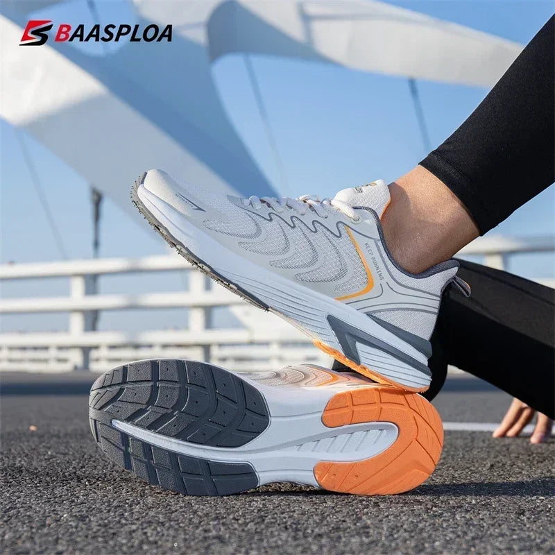 Baasploa Herren-Laufschuhe, neue leichte Mesh-Sportschuhe, atmungsaktiv, modisch, bequem, Freizeitschuhe, rutschfest, zum Gehen