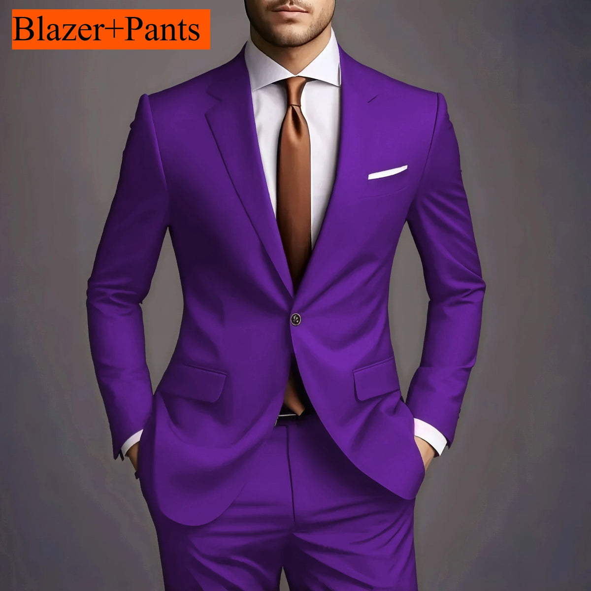 2026 Neue Luxuriöse Elegante Herrenanzüge 2-teiliges Set Modischer Koreanischer Lässiger Slim-Fit Anzug für Gesellschaft, Bräutigam und Hochzeit