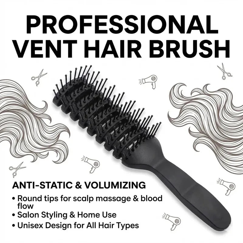 Antistatischer Volumen-Haarkamm - Professioneller Gerippter Styling-Kamm für Salongebrauch, Unisex Kopfhaut-Massagekamm für Zuhause