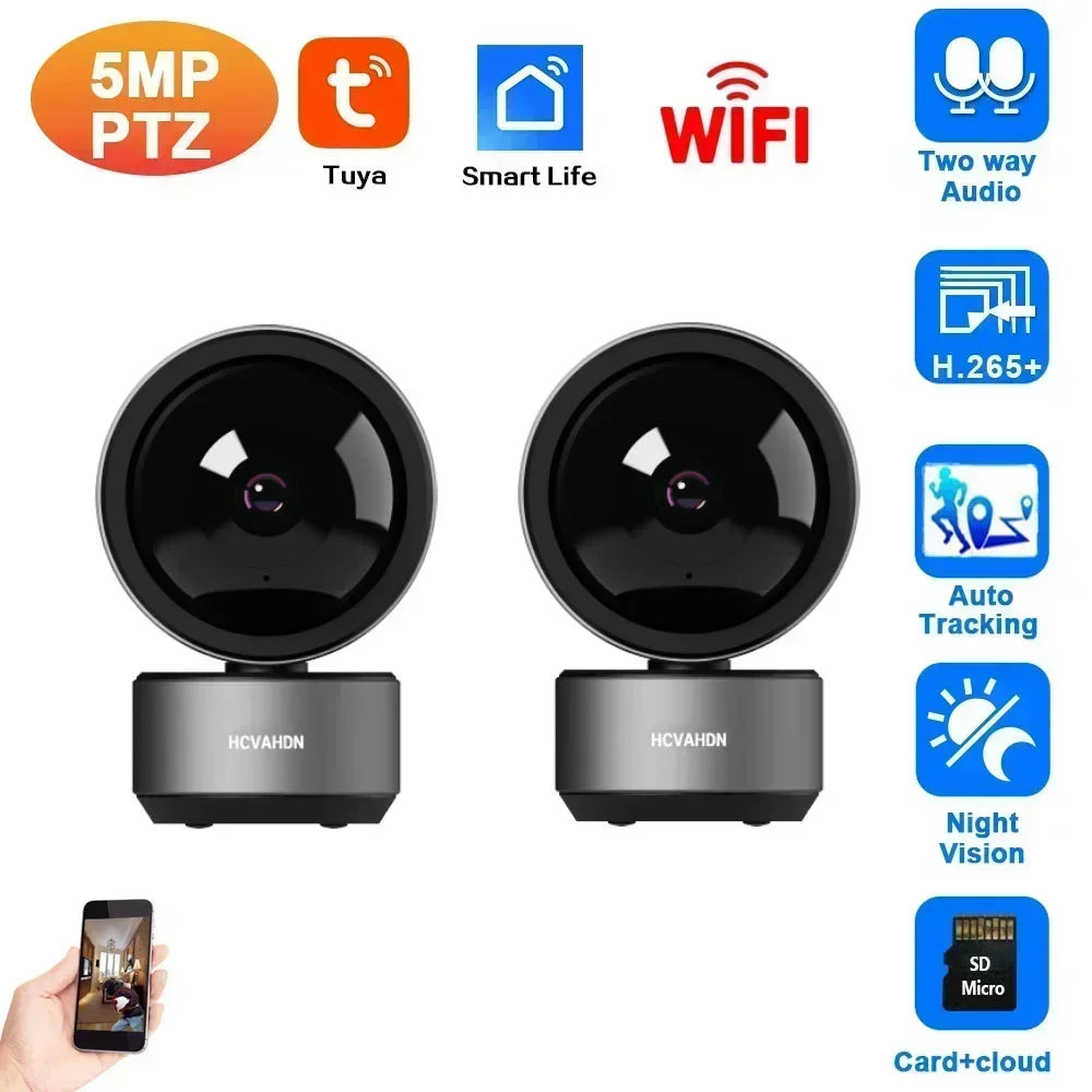 Smart Life 5MP IP WiFi Kamera Überwachung Sicherheit Baby Monitor Automatische Menschen Tracking Cam Zwei-wege Audio Indoor Video Kamera