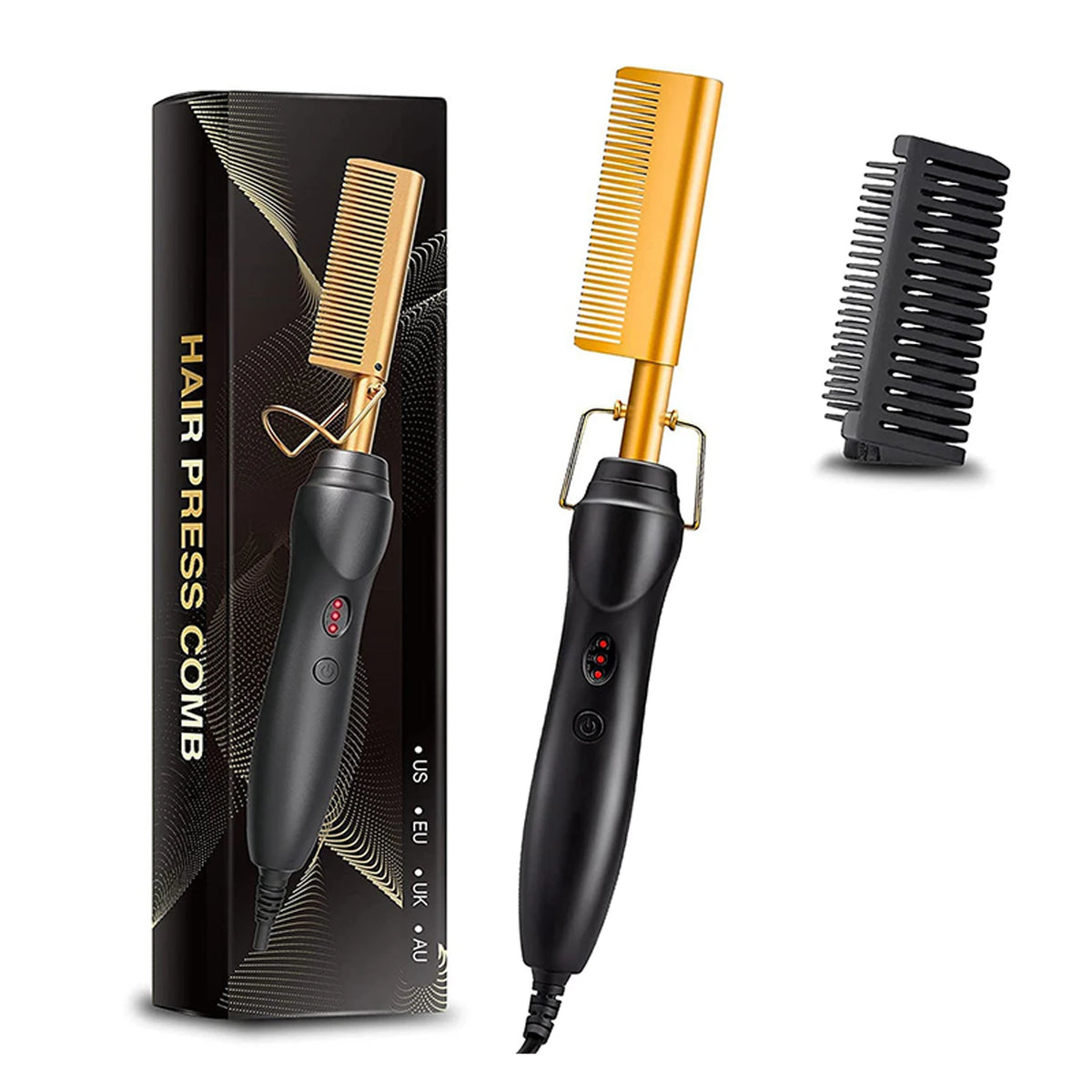 Heißer Verkauf 2-In-1 Glattes Haar Kamm Tragbare Schnelle Heizung Kupfer Gerade Haar Kamm Salon Professionelle Styling werkzeug