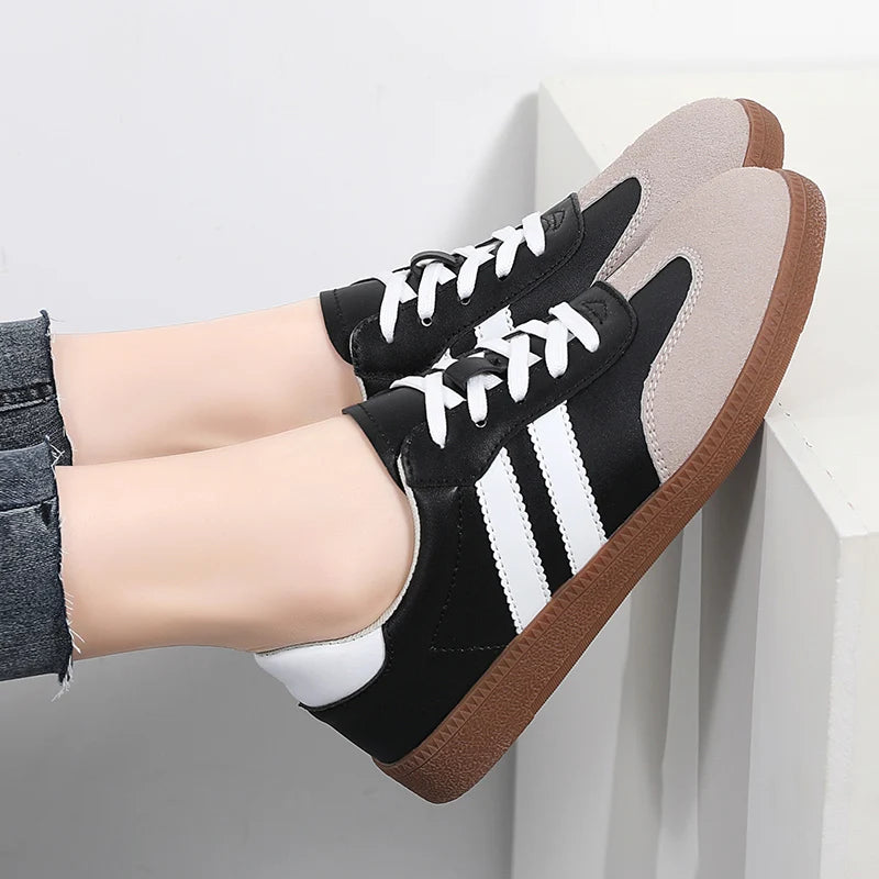 Frauen Schuhe Mode Lässig Wohnungen Vulkanisieren Schuhe Damen Outdoor Walking Turnschuhe Frauen Bequeme Klassische Schuhe Schwarz Weiß