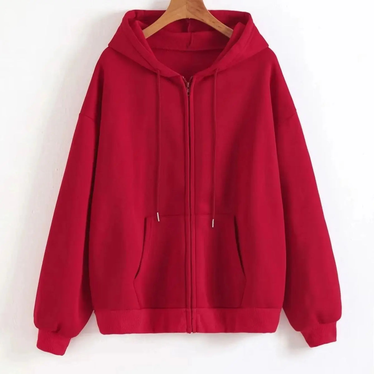 Einfarbige Damen-Kapuzenpullover mit Reißverschluss, Herbst, lässige Sportbekleidung, trendiger, bequemer, langärmeliger All-Match-Taschen-Kapuzenpullover