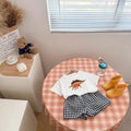 2Pcs Baby Kleidung Set Neugeborenen Jungen Casual Dinosaurier Druck Kurzarm T-shirt + karierten Shorts Kleinkind Mädchen Sommer Kinder outfit Set