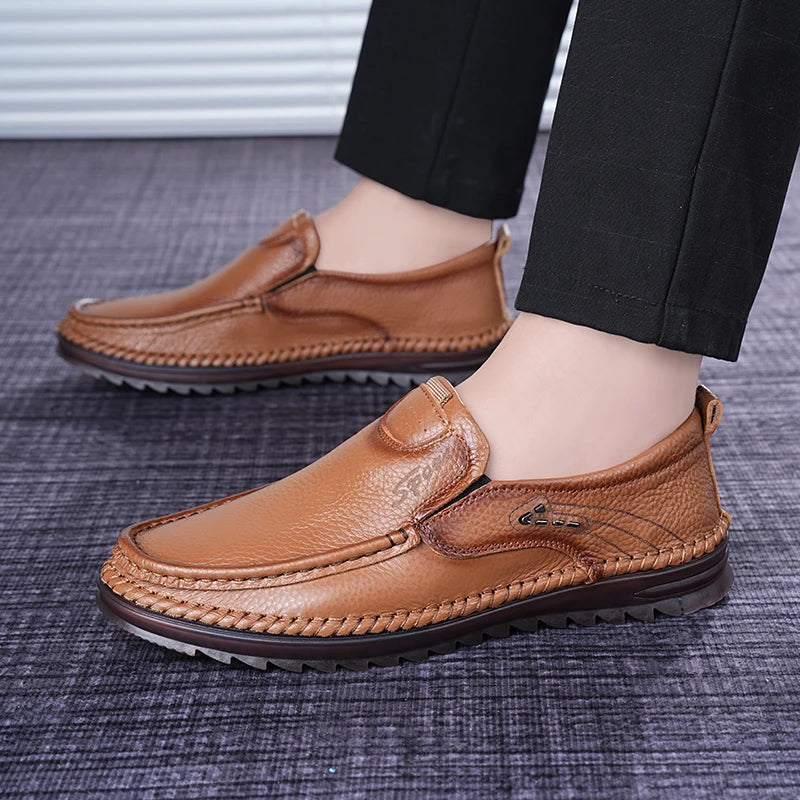 Herren Slip-On Loafer Bequeme Atmungsaktive Business-Freizeitschuhe Weiche Sohle Einfach Anzuziehende Arbeitsschuhe Leicht zu Tragen-726