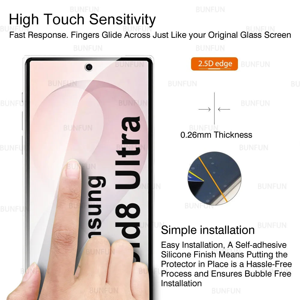 4-in-1 Displayschutzfolie für Samsung Galaxy Z Fold8 ZFold8 Ultra 5G, gehärtetes Glas, Kameraobjektivschutzfolie für Samsung ZFold8 Z Fold 8 Ultra