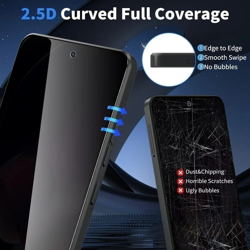 2 Stück Sichtschutz-Vollbildschutzfolie für Samsung Galaxy A07/A15/A16/A17/A25/A26/A35, gehärtetes Glas für Samsung A36/A37/A55/A56/A57