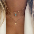 Glücksbringer Vergoldete Böser-Blick-Anhänger-Halskette für Damen und Herren Türkisches Blaues Auge Schlangenkette Halskette Party-Schmuck Accessoires