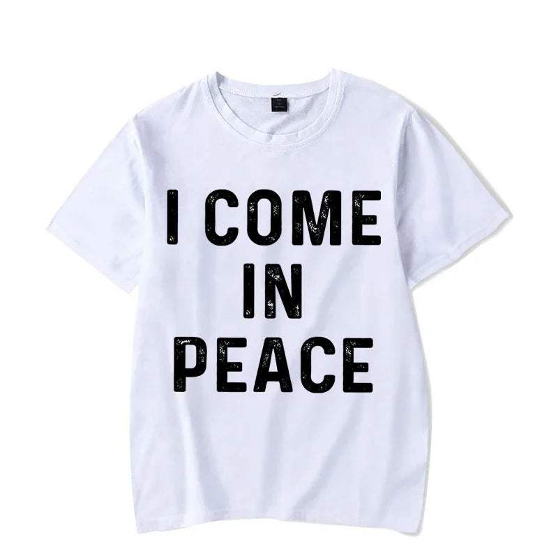 Paar T-shirt Ich bin Frieden/Ich komme in Frieden Gedruckt Kleidung Liebhaber T-shirt Sommer Mode Kurzarm T-shirts Marke Frauen paar Top