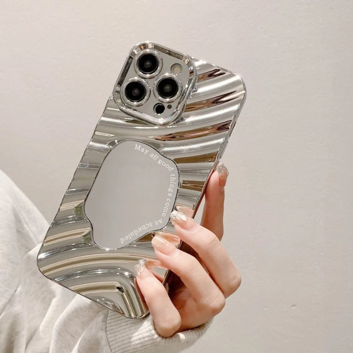 Verspiegelte Wellenmuster-Handyhülle für iPhone 17 Pro Max 16 15 14 Pro 13 11 12 Air 16Pro Max 15ProMax Stoßfeste Schutzhülle