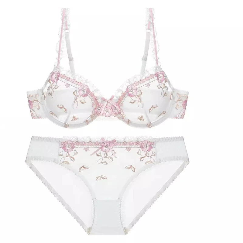 Neues 2026 Ultra-Dünnes Spitzen-Lingerie-Set für Damen, Push-Up, Transparent, Übergröße, Weich, Sexy, Alltags-Unterwäsche, BH