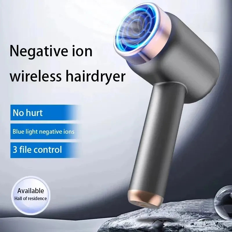 Haartrockner, tragbar, über USB wiederaufladbar, Hochleistungs-Haartrockner für Zuhause, schnell trocknend, für Friseursalon, Reise-Föhn