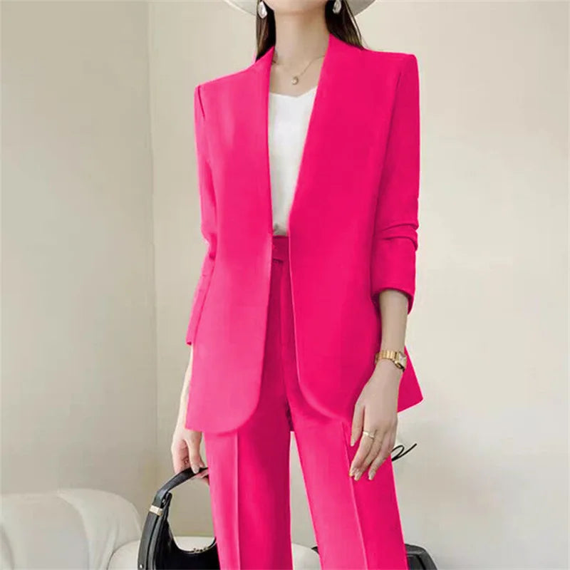 Mode 2-teilige Sets Damen Outfits Frühling Herbst Neu in Koreanische Hosen Sets Pendler Eleganter Anzug Mantel 2-teilige Sets Damen