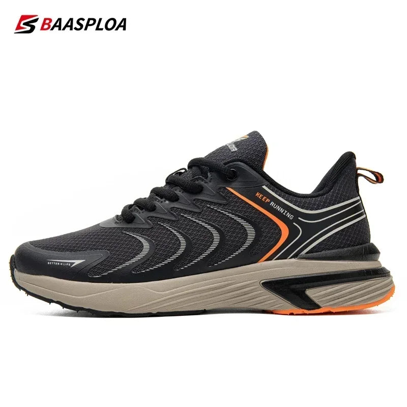 Baasploa Herren-Laufschuhe, neue leichte Mesh-Sportschuhe, atmungsaktiv, modisch, bequem, Freizeitschuhe, rutschfest, zum Gehen