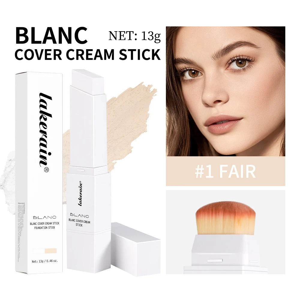 Farbwechselnder Foundation-Stick Blanc Foundation Koreanisches Make-up Basis Hochdeckender Concealer Natürlicher Nude 2-in-1 Foundation-Stick