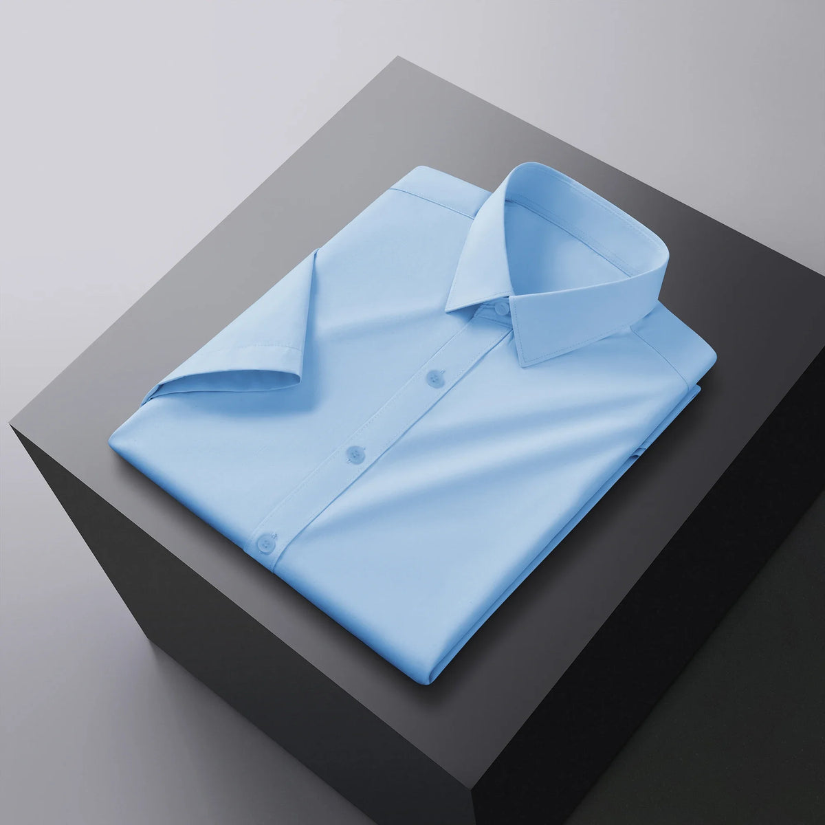Neues Herren-Business-Casual-Hemd mit kurzen Ärmeln, einfarbig, für Sommermode, ohne Bügeln, bequemes und vielseitiges Oberteil