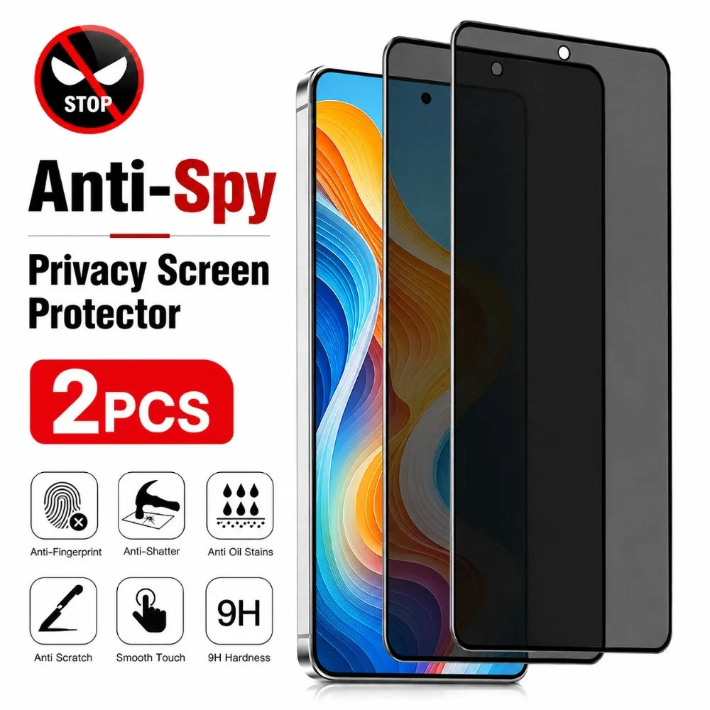 2 Stück Sichtschutz-Displayschutzfolie für Samsung Galaxy A57/A56/A55/A37/A36/A35/A26/A25/A17/A16/A15/A07/5G Kratzfestes Gehärtetes Glas