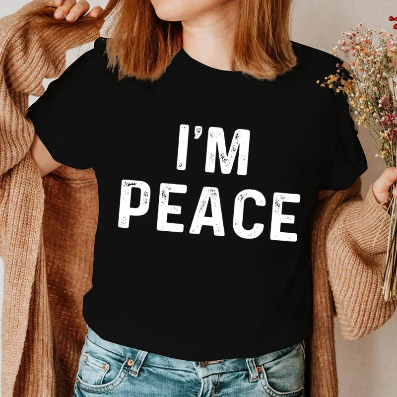 Paar T-shirt Ich bin Frieden/Ich komme in Frieden Gedruckt Kleidung Liebhaber T-shirt Sommer Mode Kurzarm T-shirts Marke Frauen paar Top