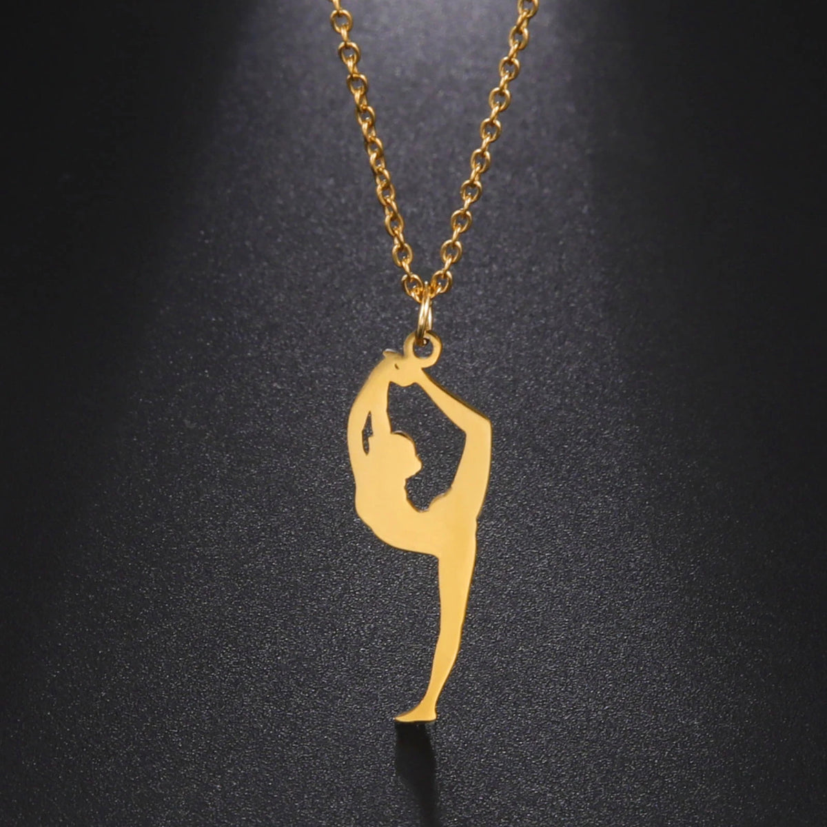 Amaxer Edelstahl Sport Sportler Künstlerische Gymnastik Halskette Für Frauen Anhänger Halsband Team Schmuck Geschenk
