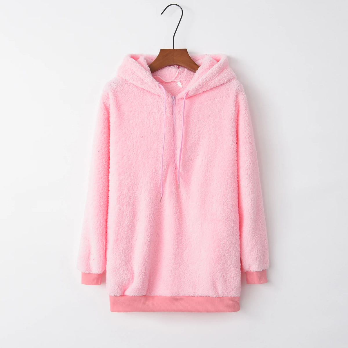 Modischer Trend, langärmelig, mit Kapuze, einfarbig, Damen-Pullover-Mantel