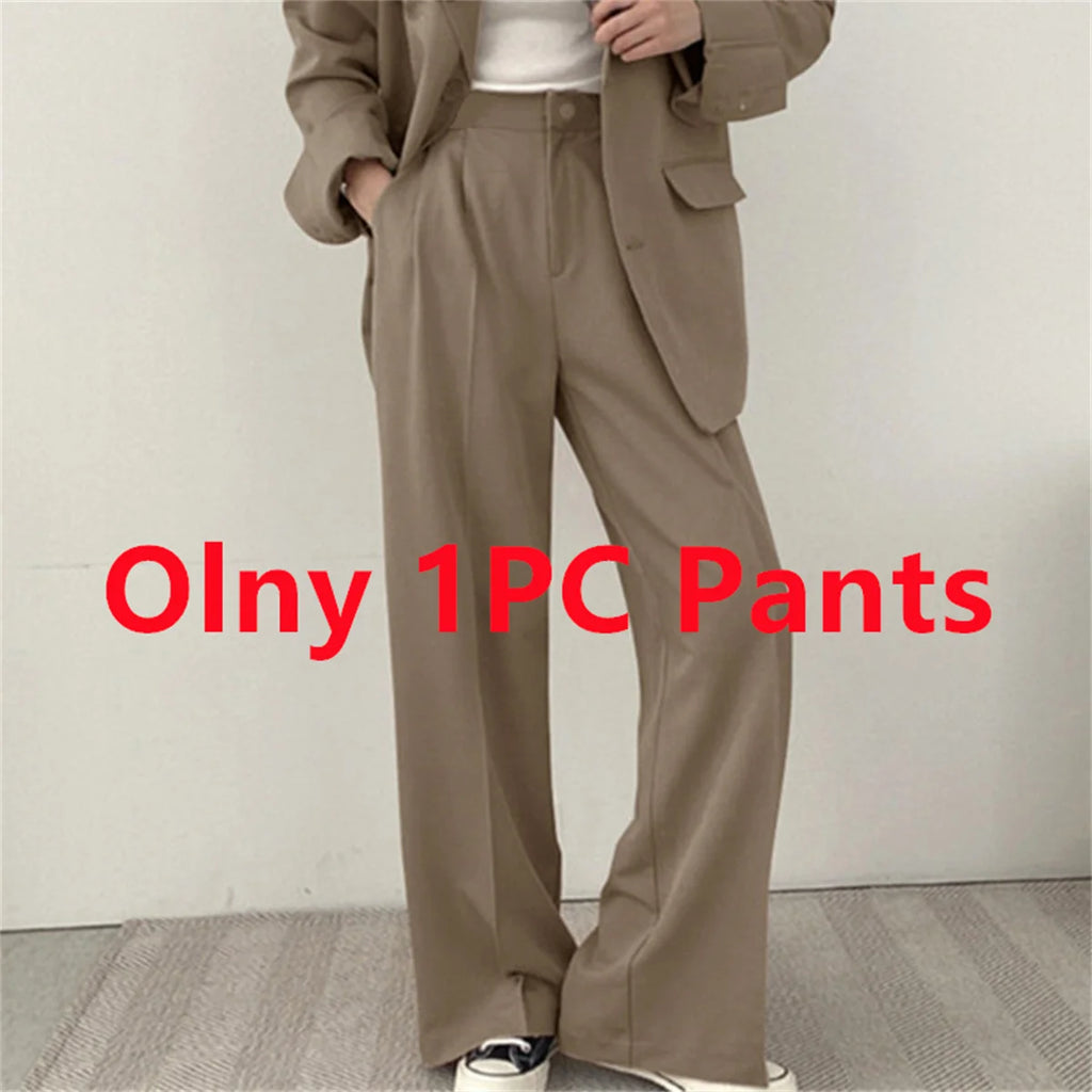 2026 frühjahr Neue frauen Kleidung Anzug Jacke Casual Hosen Set Breite Bein Anzug Hosen Elegante Büro Dame Business Anzug set Blazer