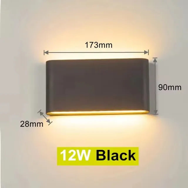 Moderne wasserdichte 12W LED-Wandleuchte für den Außenbereich, IP65, Aluminium, nach oben und unten, Wandleuchte, Garten, Veranda, Wandleuchte, Dekoration, Licht 110V, 220V