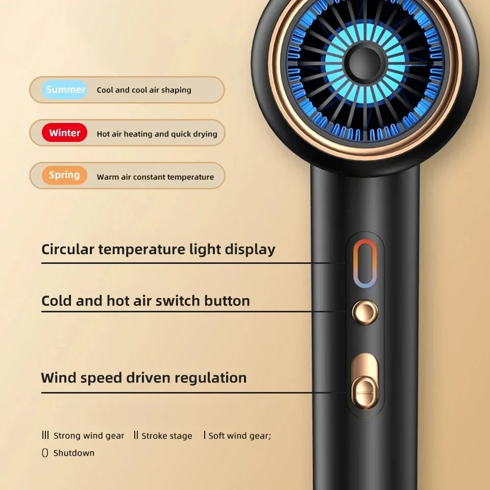 F33 Haartrockner, elektrische Hochgeschwindigkeits-Turbinen-Luftstrom, geräuscharm, konstante Temperatur und schnelles Trocknen, geeignet für den Salons zu Hause