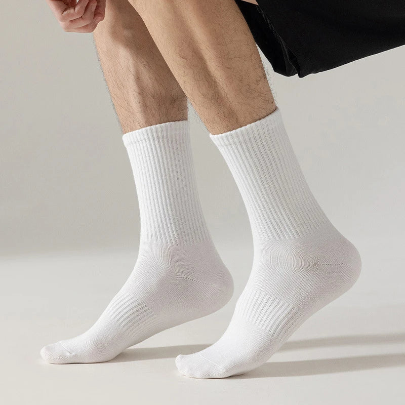 1 Paar Herren-Röhrensocken aus 100 % Baumwolle, 4 Größen, Schwarz, Weiß, klassisch, atmungsaktiv, Absorption, Damen, Sport, Boot, kurze Socken, vier Jahreszeiten
