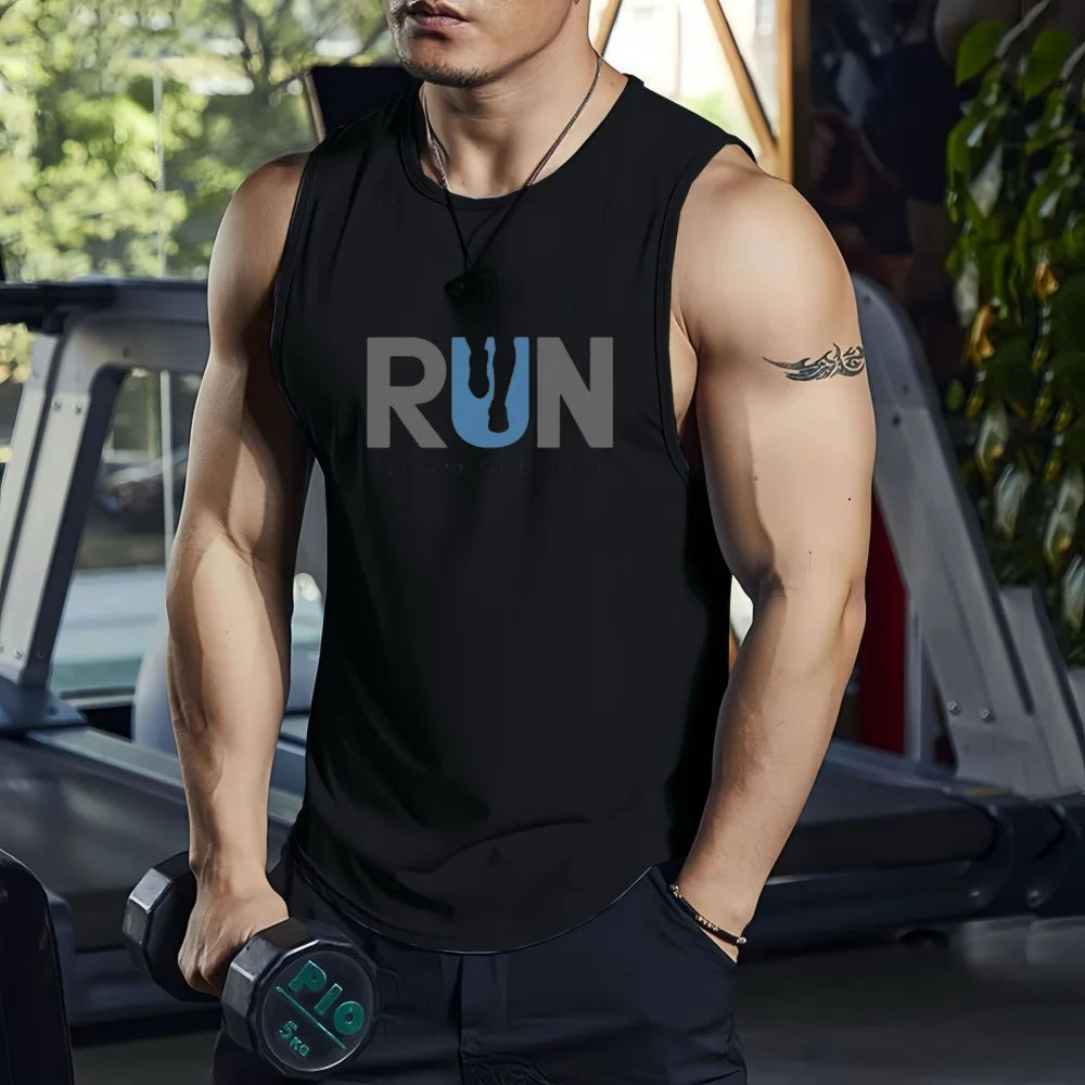 2026 Sommer Neues Modisches Bedrucktes Ärmelloses T-Shirt für Herren Sporttraining Basketball Tanktop Locker Schnelltrocknend