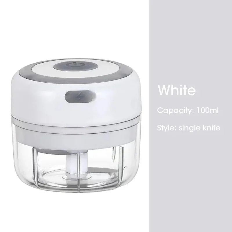 Elektrischer Mini-Knoblauchzerkleinerer 100ML/250ML Lebensmittelzerkleinerer Knoblauchpresse USB Tragbarer Kleiner Küchenprozessor für Gemüse