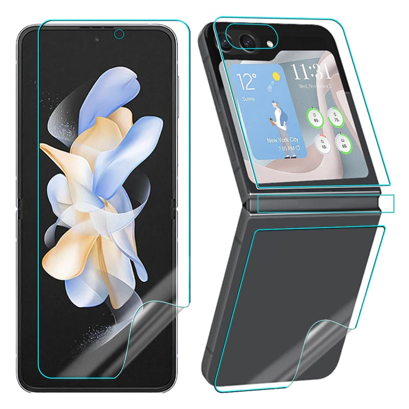 12 in 1 Flip5 Displayschutzfolie für Samsung Galaxy Z Flip 5G, weiches HD-Scharnier, schützende weiche, kratzfeste Hydrogelfolie für ZFlip5
