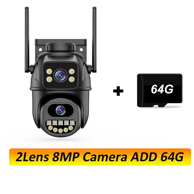 12mp 6k hd wifi ip kamera outdoor 3 objektiv 3 bildschirm ptz kamera auto tracking home security cctv überwachung 8mp cam