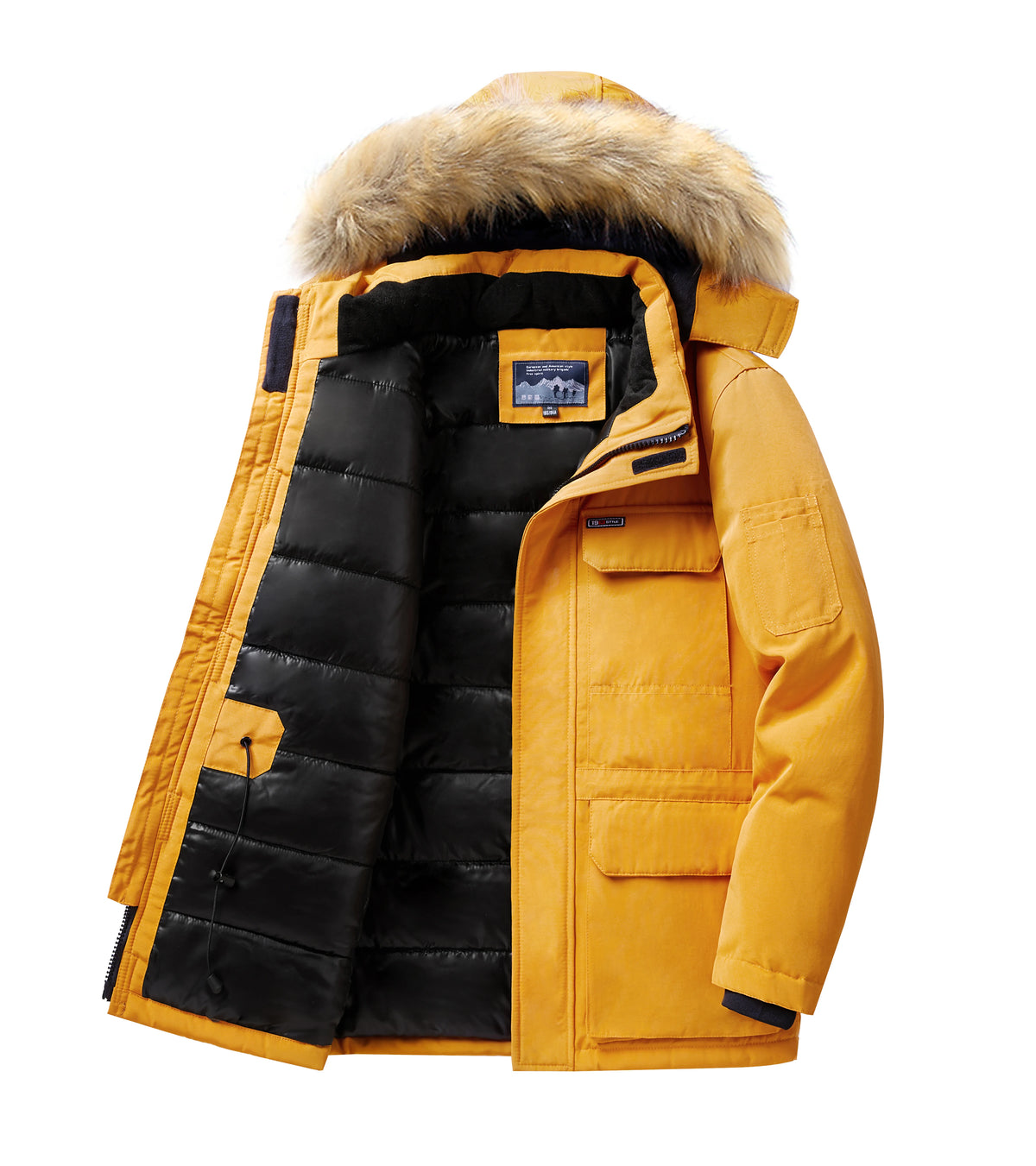 -30 grad Winter Unten Jacke Männer Unten Baumwolle Parkas Mantel Mid-länge Große Pelz Kragen Männlich Verdicken Mantel schnee Mantel Parka