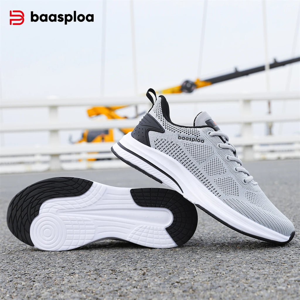 Baasploa Laufschuhe männer Neue Lässige Leichte Designer Mesh Turnschuhe Männlichen Outdoor Atmungsaktive Lace-Up Sport Wanderschuhe