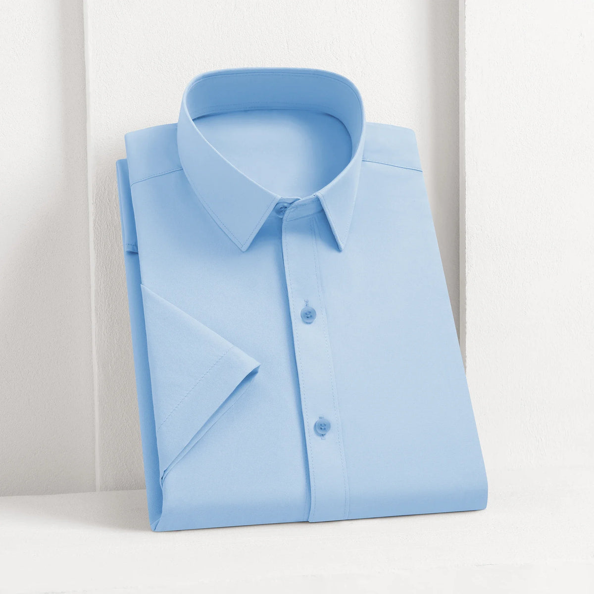 Neues Herren-Business-Casual-Hemd mit kurzen Ärmeln, einfarbig, für Sommermode, ohne Bügeln, bequemes und vielseitiges Oberteil