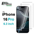 Displays chutz folie für iPhone 16 Pro gehärtetes Glas Kristall HD 9h transparente Anti-Kratz-Hülle freundlich hoch Aluminium