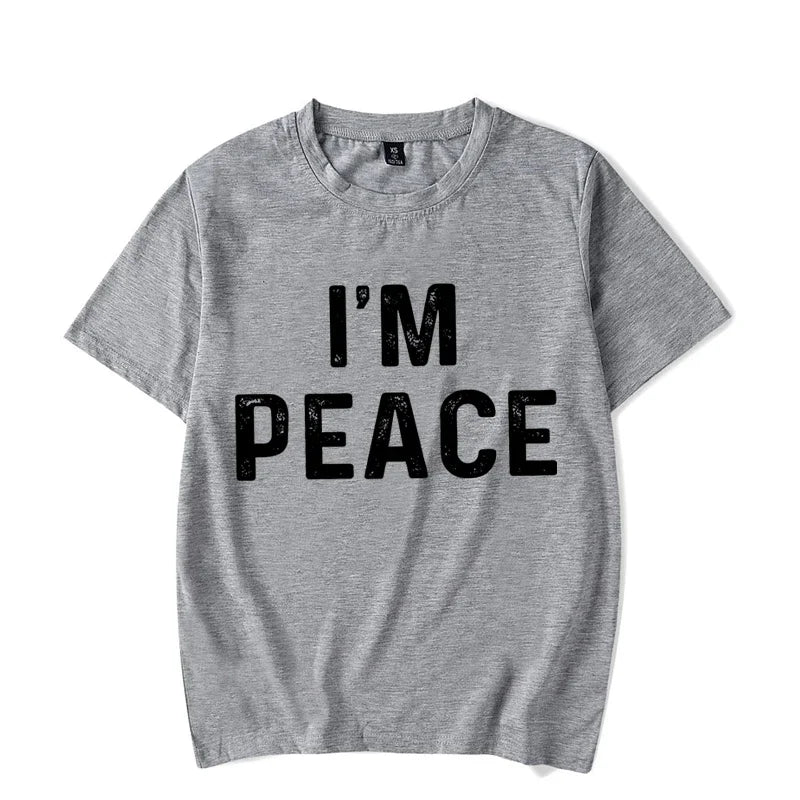 Paar T-shirt Ich bin Frieden/Ich komme in Frieden Gedruckt Kleidung Liebhaber T-shirt Sommer Mode Kurzarm T-shirts Marke Frauen paar Top