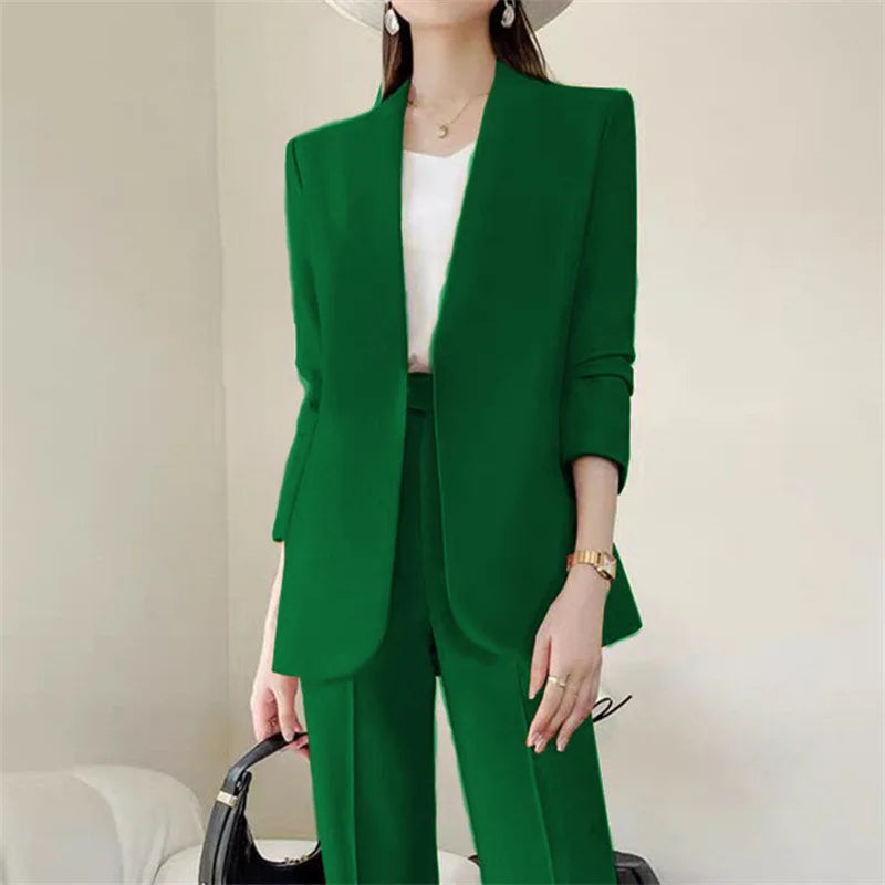 Mode 2-teilige Sets Damen Outfits Frühling Herbst Neu in Koreanische Hosen Sets Pendler Eleganter Anzug Mantel 2-teilige Sets Damen