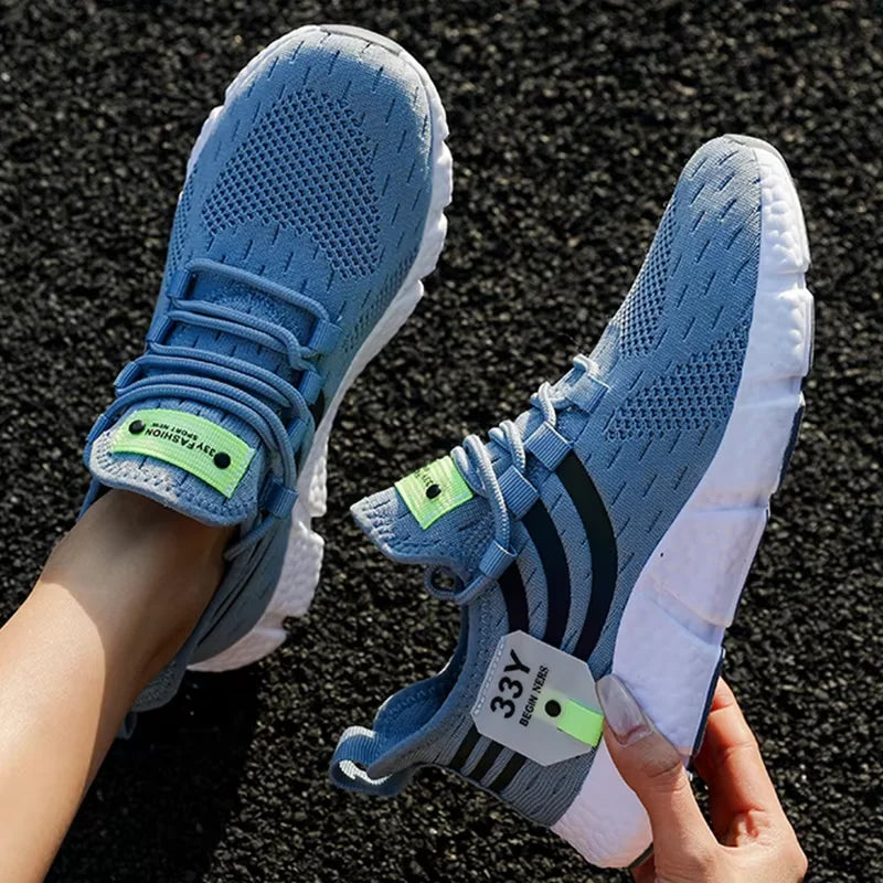 Herren-Laufschuhe, hochwertiges, leichtes Mesh-Design, atmungsaktiv, bequem, rutschfeste Sohle, Leichtathletik-Laufschuhe zum Schnüren