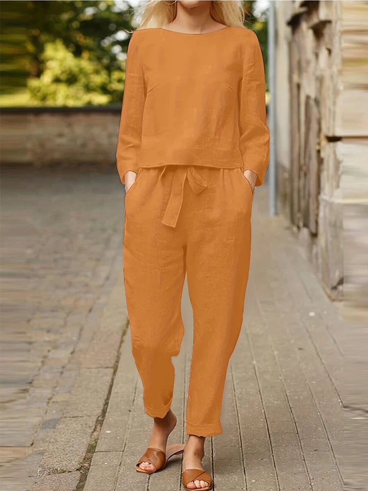 Plus Size 2025 Damen-Kurzarm-Plisseitanzug, unregelmäßig gemustertes Oberteil, weites Bein, Hose, 2-teiliges modisches Sweatshirt-Set