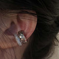 Modischer Zirkon Doppelschicht-Ohrclip Ohne Piercing 2026 Trendiger Punk Einzigartiger Metall Geometrischer Ohrclip für Damen Schmuck